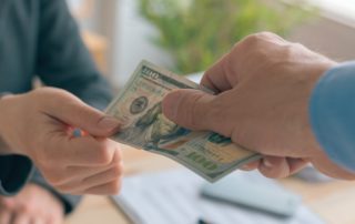 Hush money and corruption in business concept